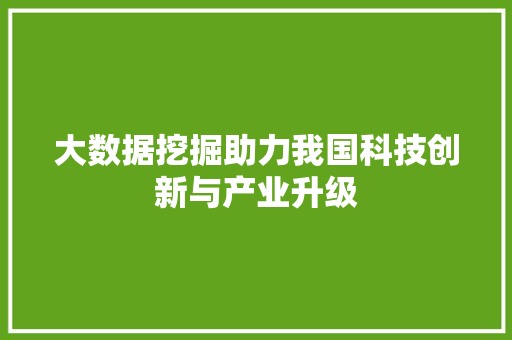 大数据挖掘助力我国科技创新与产业升级 编程语言 大数据挖掘助力我国科技创新与产业升级 编程语言
