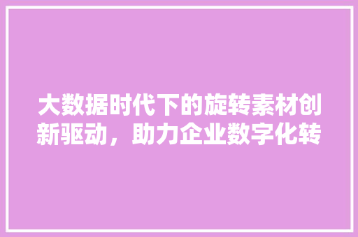 大数据时代下的旋转素材创新驱动，助力企业数字化转型