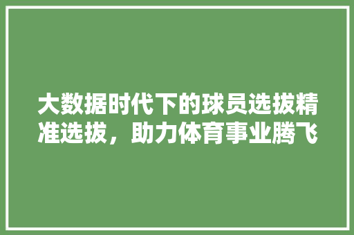 大数据时代下的球员选拔精准选拔，助力体育事业腾飞
