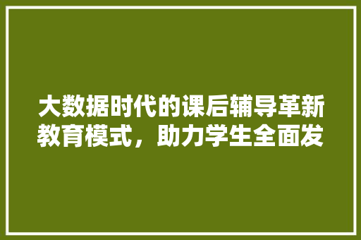大数据时代的课后辅导革新教育模式，助力学生全面发展 电脑配置