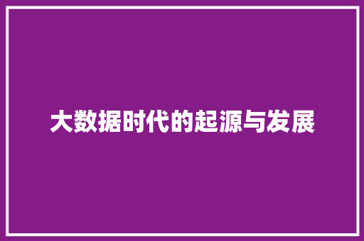 大数据时代的起源与发展