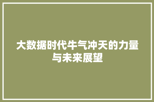 大数据时代牛气冲天的力量与未来展望