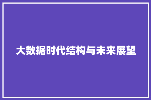 大数据时代结构与未来展望