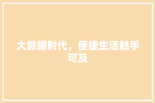 大数据时代,便捷生活触手可及 大数据时代,便捷生活触手可及