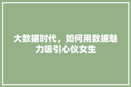 大数据时代，如何用数据魅力吸引心仪女生