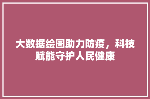大数据绘图助力防疫，科技赋能守护人民健康