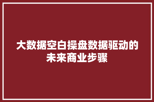 大数据空白操盘数据驱动的未来商业步骤