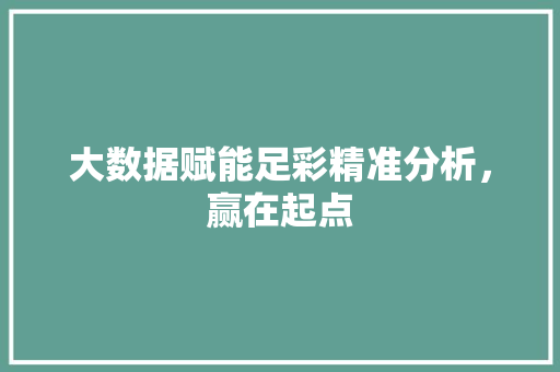 大数据赋能足彩精准分析，赢在起点 电脑配置