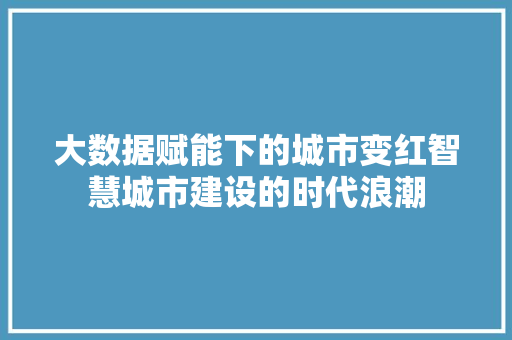 大数据赋能下的城市变红智慧城市建设的时代浪潮