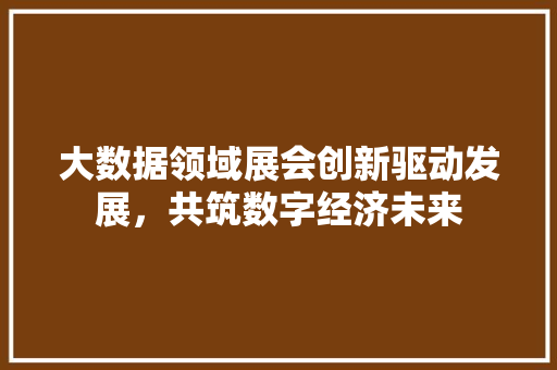 大数据领域展会创新驱动发展，共筑数字经济未来 网络技术