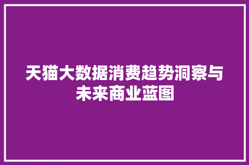 天猫大数据消费趋势洞察与未来商业蓝图 天猫大数据消费趋势洞察与未来商业蓝图