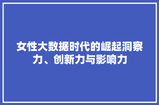 女性大数据时代的崛起洞察力、创新力与影响力
