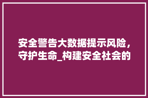 安全警告大数据提示风险，守护生命_构建安全社会的关键路径