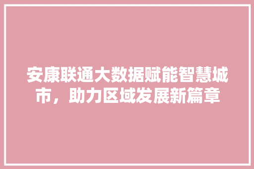 安康联通大数据赋能智慧城市，助力区域发展新篇章