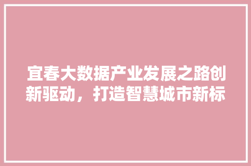 宜春大数据产业发展之路创新驱动，打造智慧城市新标杆