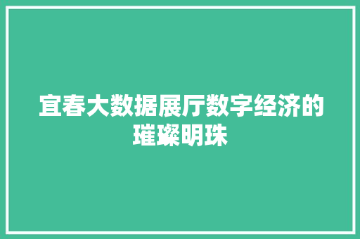 宜春大数据展厅数字经济的璀璨明珠
