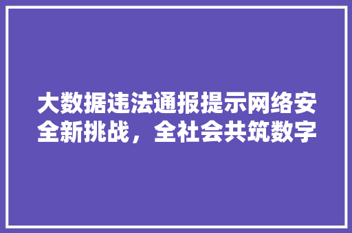 大数据违法通报提示网络安全新挑战,全社会共筑数字安全防线 编程语言 大数据违法通报提示网络安全新挑战,全社会共筑数字安全防线 编程语言