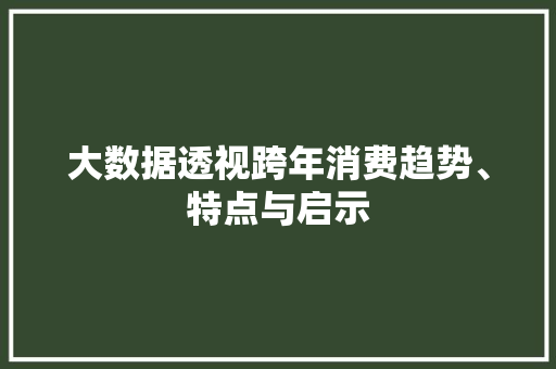 大数据透视跨年消费趋势、特点与启示 大数据透视跨年消费趋势、特点与启示