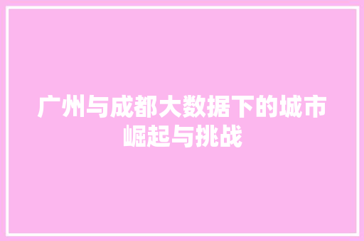 广州与成都大数据下的城市崛起与挑战