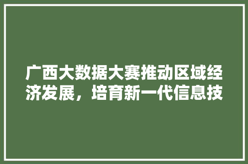 广西大数据大赛推动区域经济发展,培育新一代信息技术人才 广西大数据大赛推动区域经济发展,培育新一代信息技术人才