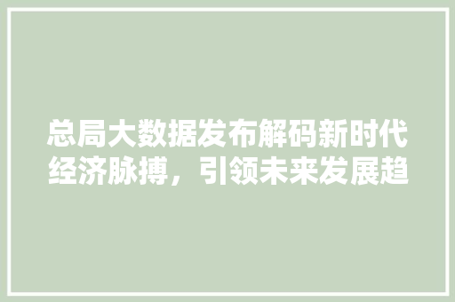 总局大数据发布解码新时代经济脉搏，引领未来发展趋势