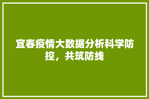 宜春疫情大数据分析科学防控，共筑防线