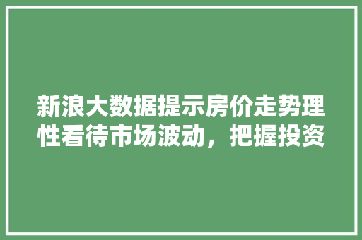 新浪大数据提示房价走势理性看待市场波动，把握投资机遇