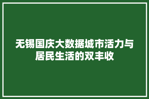 无锡国庆大数据城市活力与居民生活的双丰收