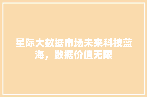 星际大数据市场未来科技蓝海，数据价值无限