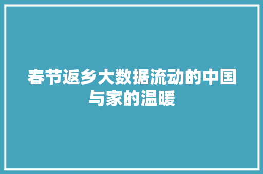 春节返乡大数据流动的中国与家的温暖