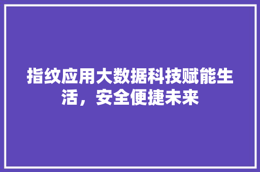 指纹应用大数据科技赋能生活，安全便捷未来