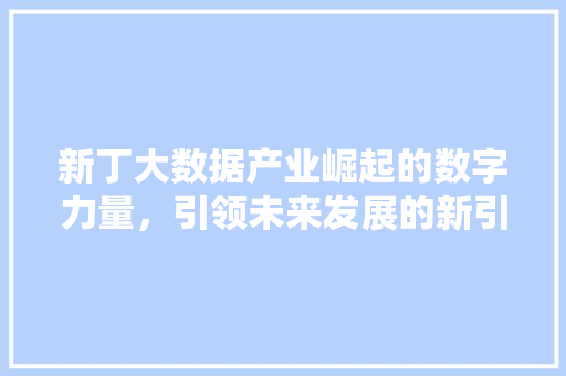 新丁大数据产业崛起的数字力量，引领未来发展的新引擎 电脑配置