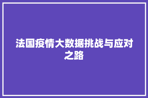 法国疫情大数据挑战与应对之路