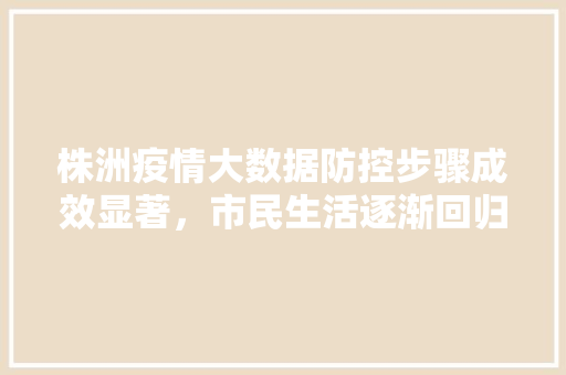 株洲疫情大数据防控步骤成效显著，市民生活逐渐回归正轨
