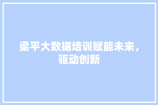 梁平大数据培训赋能未来，驱动创新