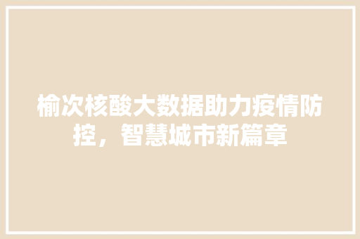 榆次核酸大数据助力疫情防控，智慧城市新篇章