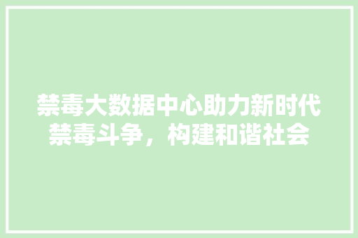 禁毒大数据中心助力新时代禁毒斗争，构建和谐社会