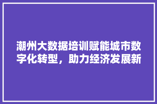 潮州大数据培训赋能城市数字化转型，助力经济发展新引擎
