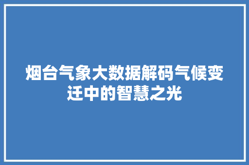 烟台气象大数据解码气候变迁中的智慧之光