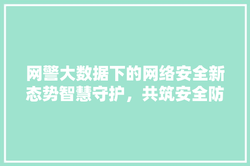 网警大数据下的网络安全新态势智慧守护，共筑安全防线