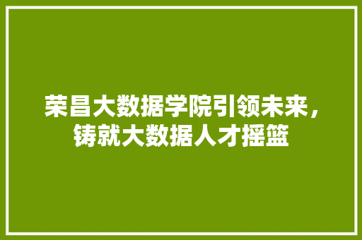 荣昌大数据学院引领未来，铸就大数据人才摇篮