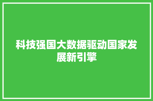 科技强国大数据驱动国家发展新引擎