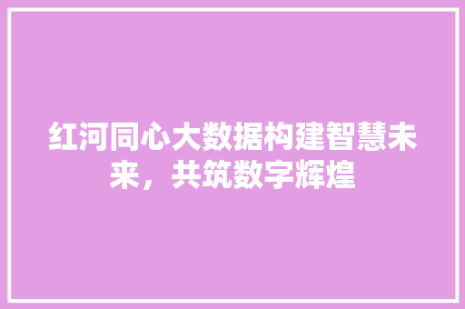 红河同心大数据构建智慧未来,共筑数字辉煌 红河同心大数据构建智慧未来,共筑数字辉煌