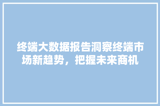 终端大数据报告洞察终端市场新趋势，把握未来商机