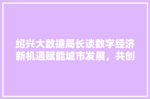 绍兴大数据局长谈数字经济新机遇赋能城市发展，共创美好未来