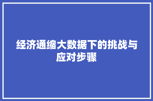 经济通缩大数据下的挑战与应对步骤 电脑配置