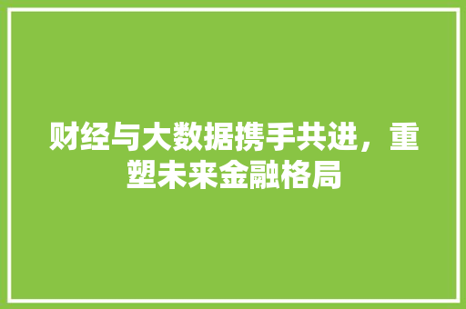 财经与大数据携手共进，重塑未来金融格局