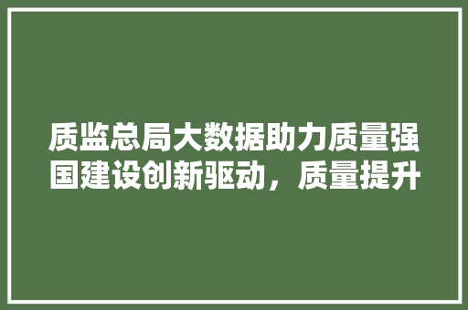 质监总局大数据助力质量强国建设创新驱动,质量提升 质监总局大数据助力质量强国建设创新驱动,质量提升