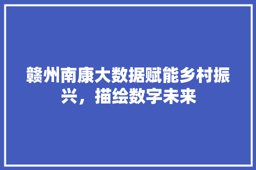 赣州南康大数据赋能乡村振兴，描绘数字未来