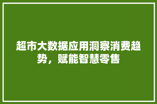 超市大数据应用洞察消费趋势，赋能智慧零售